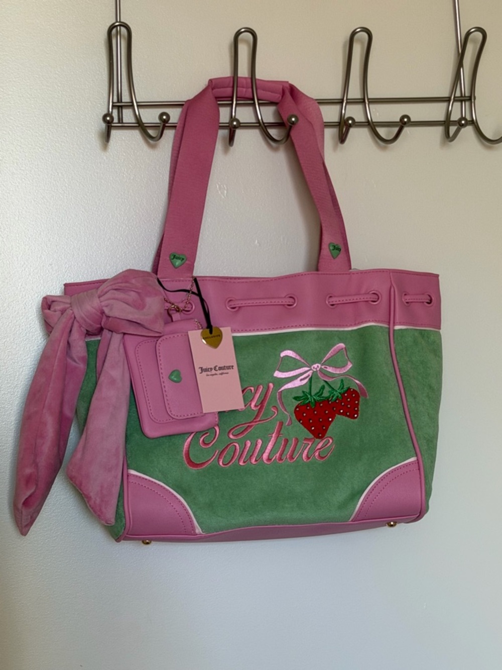 Juicy Couture Retro Strawberry Daydreamer Tote, NWT, Retro Green